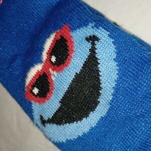 3/$12😀  NWT Sesame Street Blue Character Socks XMAS /Stocking Stuffer